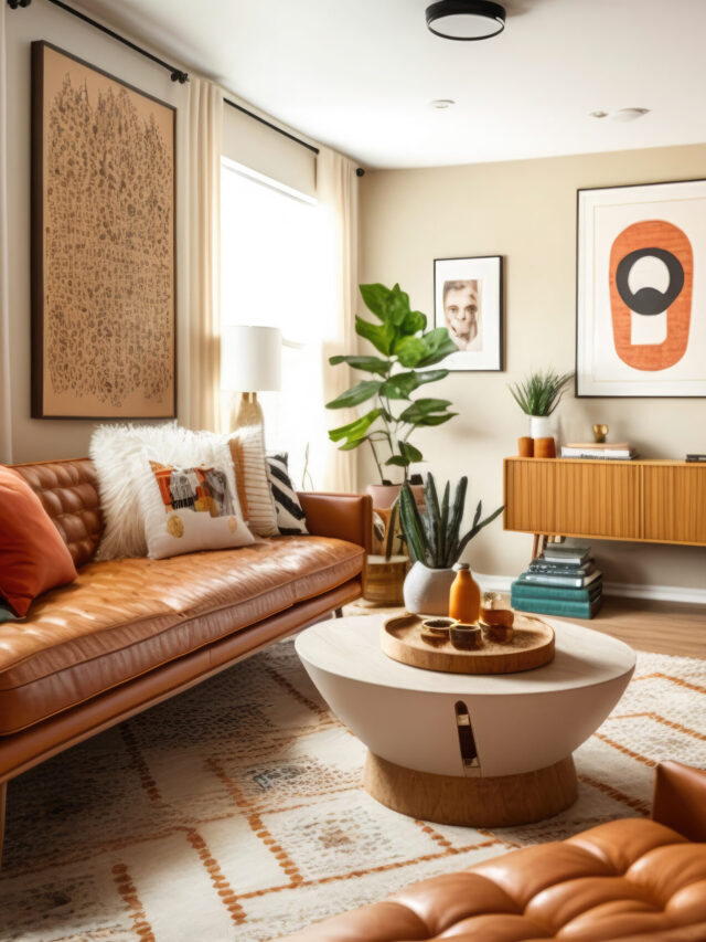 Cropped - Living Room Mid Century Style With Warm Colors